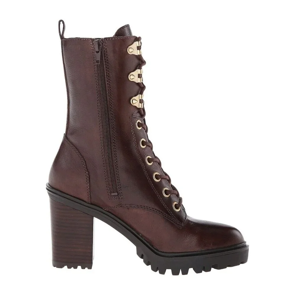 NWOB Guess Gandy Leather Lace Up Boot